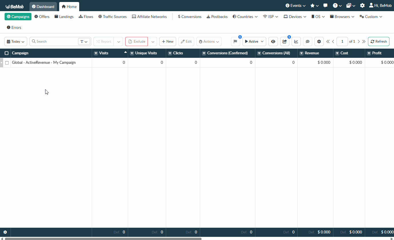 A Campaigns section showing how to copy a Campaign URL: Campaign → Actions → Campaign Links.