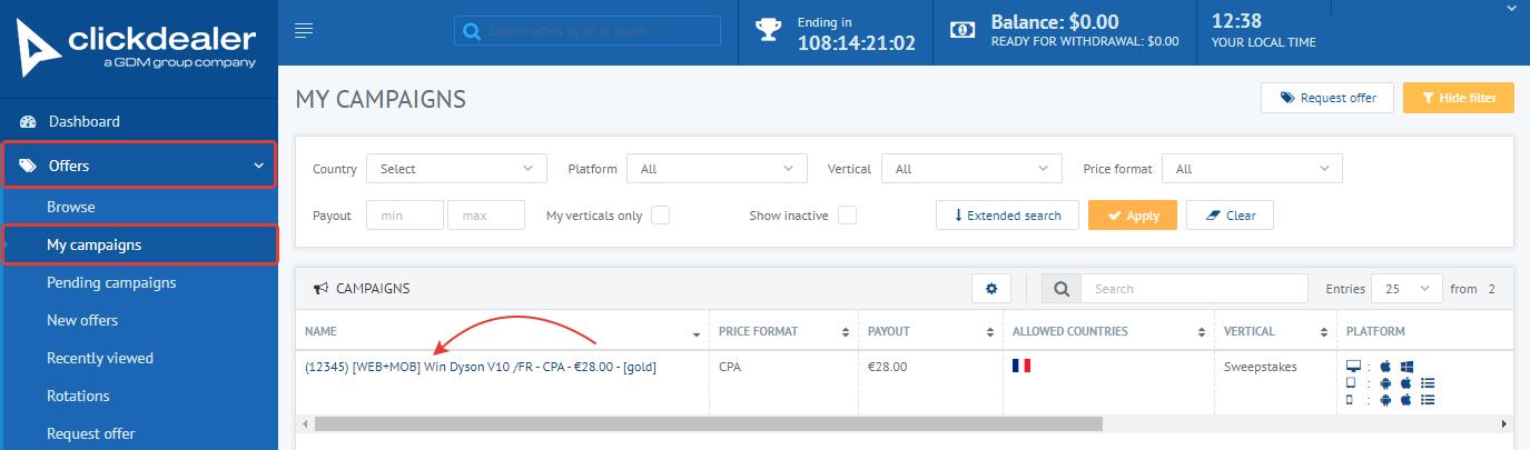 ClickDealer Settings | BeMob Help Center