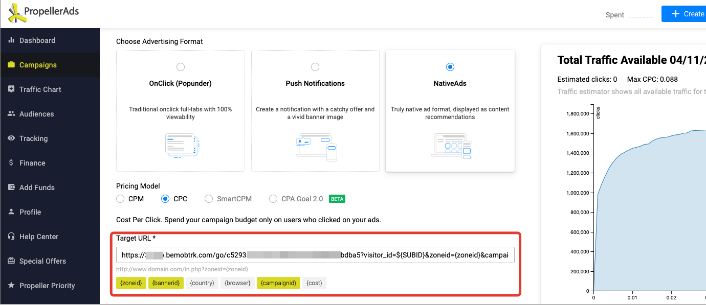 PropellerAds Configuración BeMob Help Center